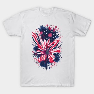 4th of July - Floral American Flag T-Shirt